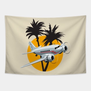 Cartoon retro plane Tapestry