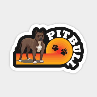 Retro Sunset Pit Bull Magnet