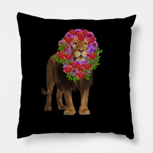 Lion with flower head, Love Lions, Big Cat Pillow