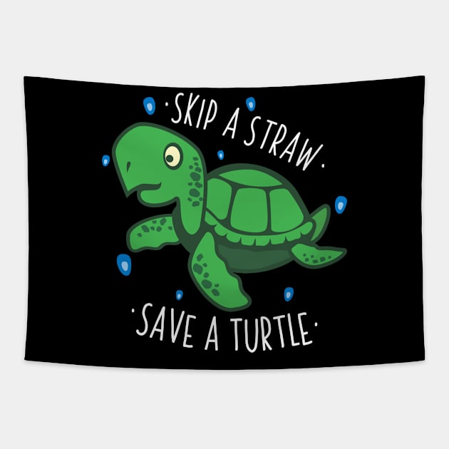 Skip a Straw Save a Turtle for Earthday - Vintage Retro Design T Shirt 5 Tapestry by luisharun