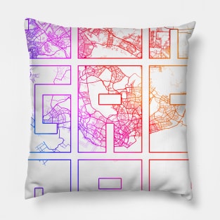 Singapore City Map Typography - Colorful Pillow