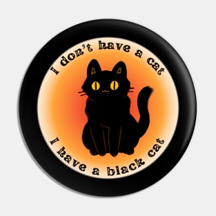 I don't have a cat, I have a black cat Pin