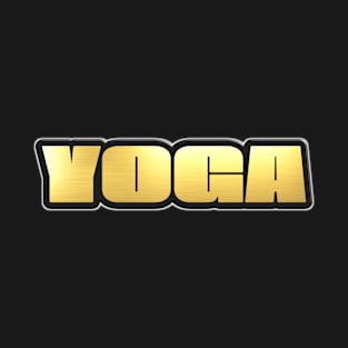 Shiny black and Gold YOGA word ver5 T-Shirt