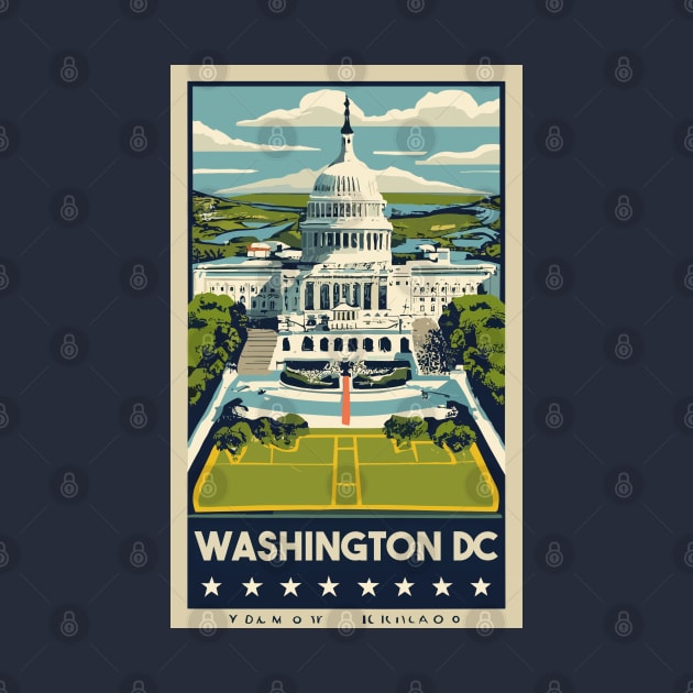 A Vintage Travel Art of Washington DC - US by goodoldvintage