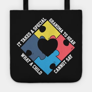 Autism Grandma Puzzle Piece Tote