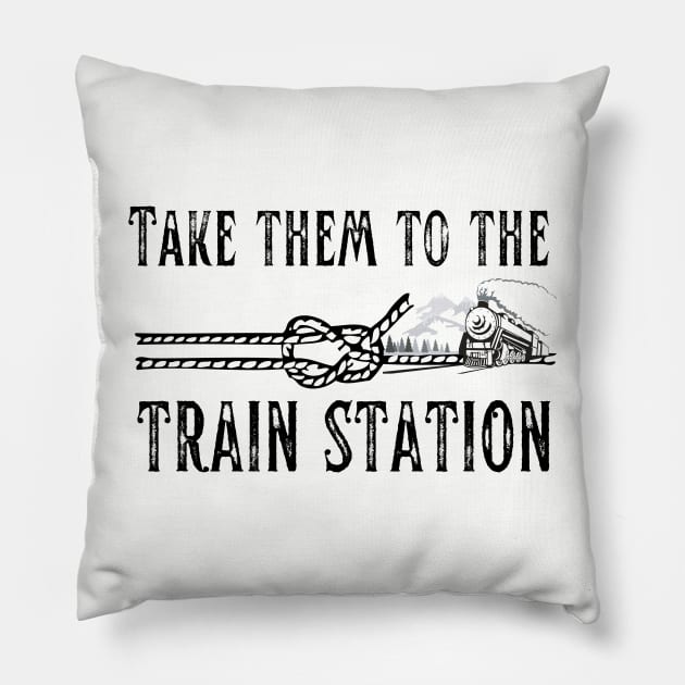 Take Them to the Train Station Pillow by MalibuSun