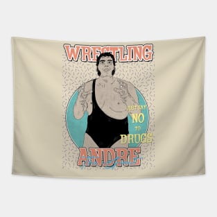 Artwork Andre The Giant Wrestling Aesthetic  // Just Say No To Drugs Tapestry