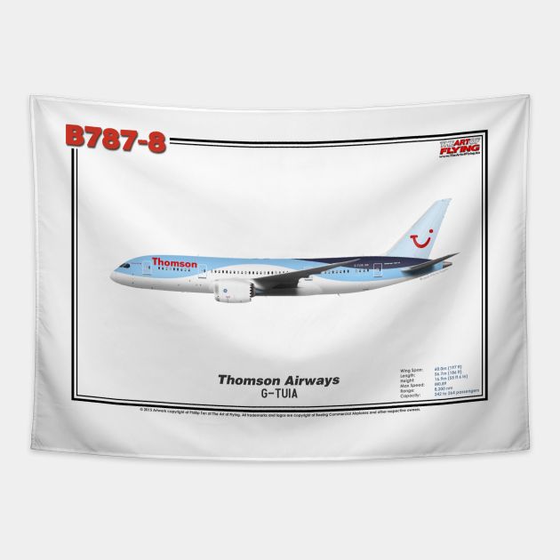 Boeing B787-8 - Thomson Airways (Art Print) Tapestry by TheArtofFlying