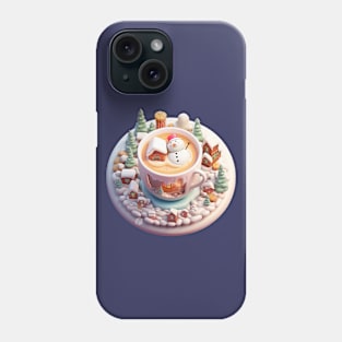 Kawaii snowman cappuccino Phone Case