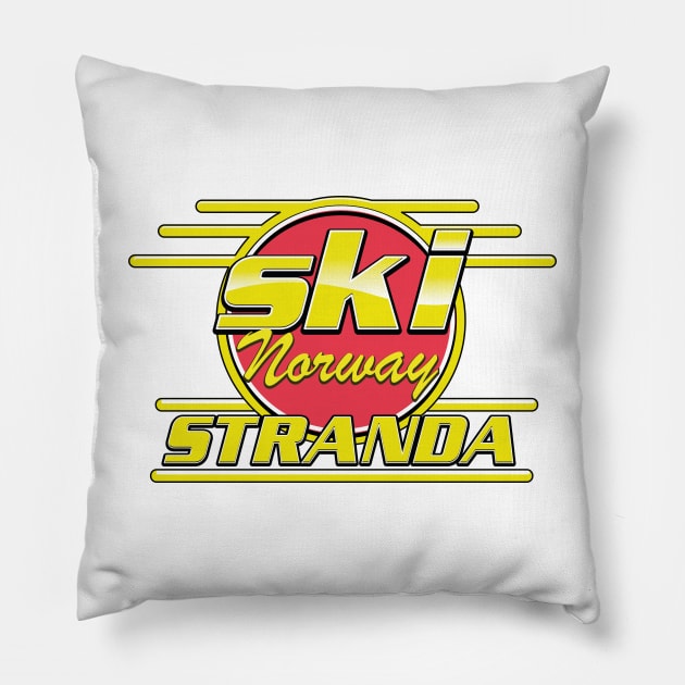 ski Norway Stranda 80s vibe Pillow by nickemporium1