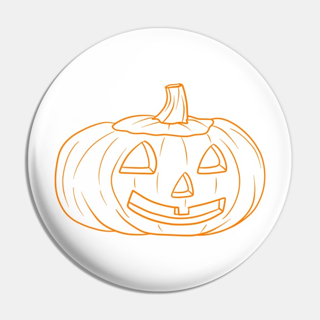 Halloween Jack O' Lantern Orange Line Pin by saradaboru