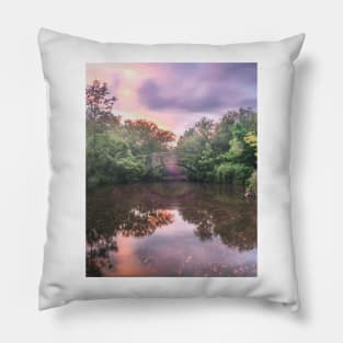 Central Park Sunset Reflection Pillow