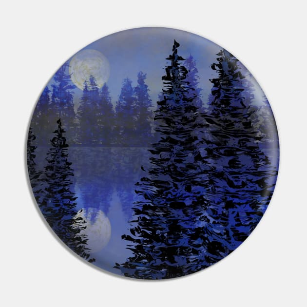 A misty night with full moon reflecting off a lake in the forest. Pin by DaveDanchuk