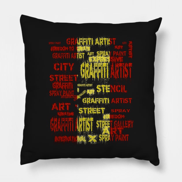 Spanish International Street Art Festival Splash Graffiti Pillow by PlanetMonkey