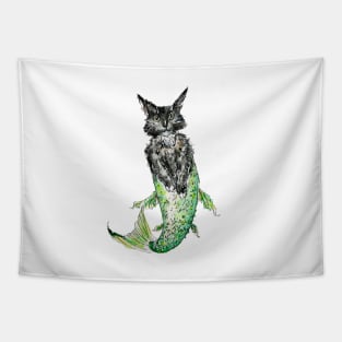 Mermaid Black Cat Tapestry