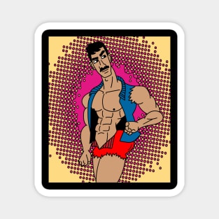 Retro Bodybuilding Lifting Weights Magnet