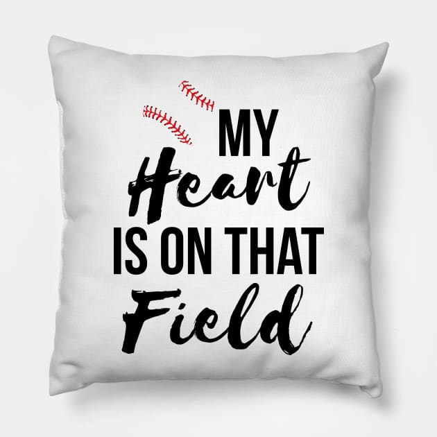 My heart is on that field T-shirt Pillow by RedYolk