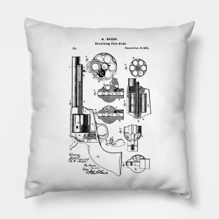 Mason Revolving Firearm Patent Black Pillow