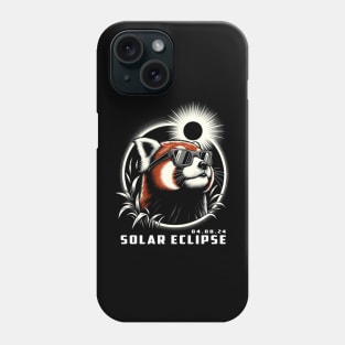 Solar Eclipse Red Pandas: Chic Tee with Playful Tree Climbers Phone Case