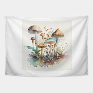 Watercolor mushrooms in the nature2 Tapestry