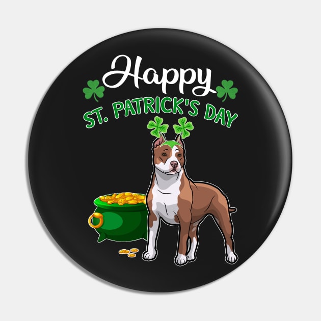 Happy St Patrick_s Day For Pitbull Lovers T shirt Pin by TeeLovely