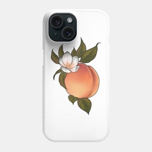 Botanical peach and blossom Phone Case