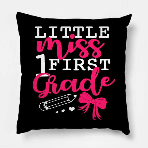 Little Miss First Grade Pillow by Cooldruck
