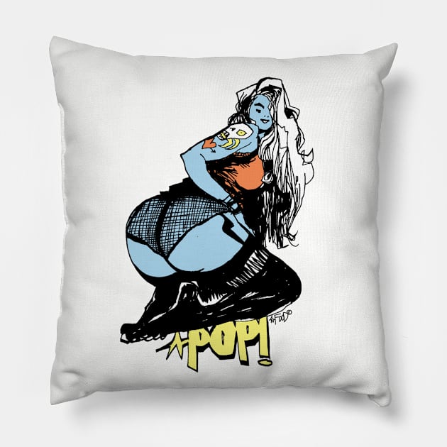 POP GIRL Pillow by Jim Mahfood