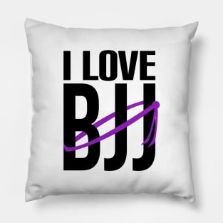 I love bjj - brazilian jiu jitsu purple belt Pillow