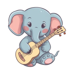 Cute Elephant Playing Guitar T-Shirt