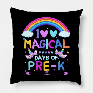 100th Day Of Pre-K, Magical Rainbow Unicorns Student Teacher Pillow