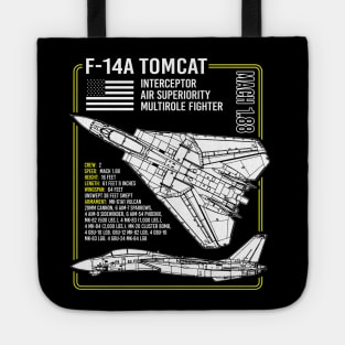 F-14 Tomcat Blueprint US Carrier Aircraft War Plane Airplane America Tote