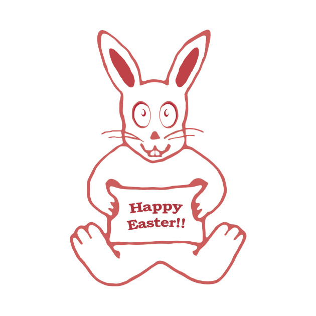 Cute Bunny With Banner Drawing Full Koszulka Teepublic Pl