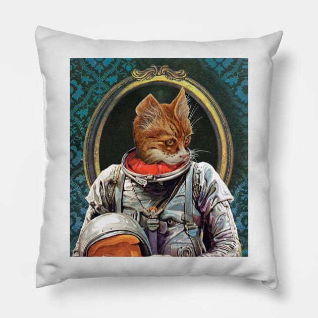 Catstronaut Pillow by basementgalaxy