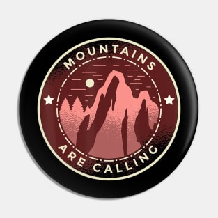 Mountains Are Calling Hiking Mountaineering Retro Vintage Pin