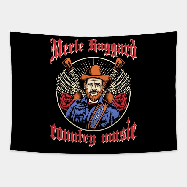 Merle Haggard - Country Music Tapestry by margueritesauvages