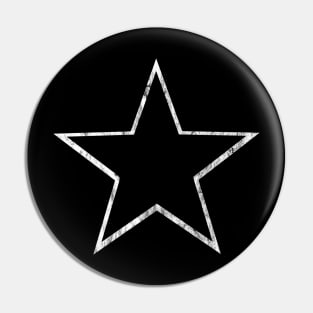 Distressed Black with White Border Star Pin
