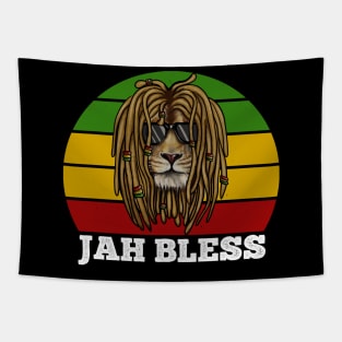 Jah Bless, Jamaica, Rasta African Lion Tapestry