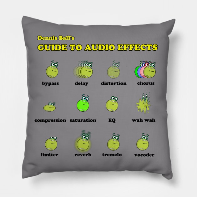 Dennis Ball's Guide To Audio Effects Pillow by Ghost Cave Records /The Dennis Ball Show