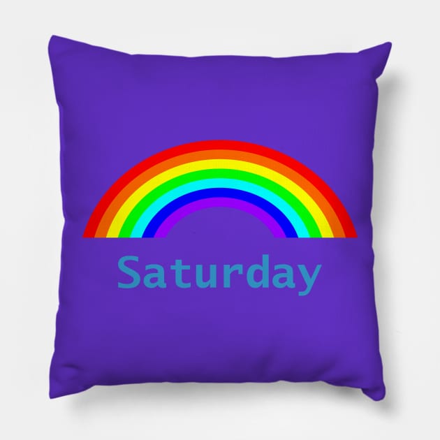 Saturday Rainbow Pillow by ellenhenryart