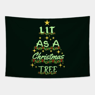 Lit As A Christmas Tree Tapestry