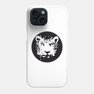 white graffiti tiger head Phone Case