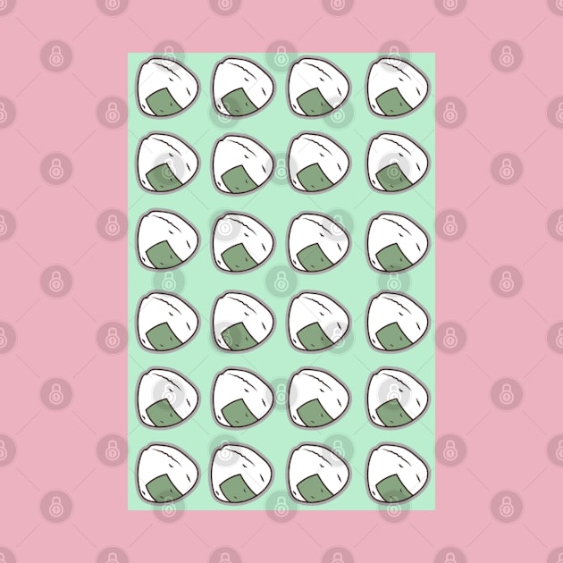 Kawaii Onigiri Japanese Rice Ball Pattern by blueberrytheta