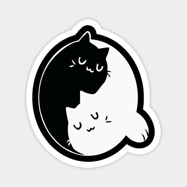 Yin Yang Cat Yin Yang Cat Magnet Teepublic Au