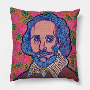 William Shakespeare the Bard in the Garden Pillow