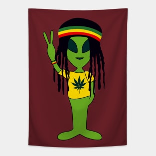 Peace Alien - Reggae Friend - Marijuana T-Shirt Tapestry