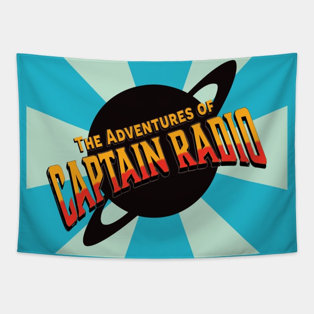 The Adventures of Captain Radio Podcast Logo with Background Tapestry by Obscure Studios