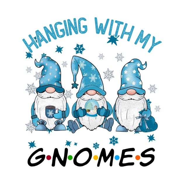 Funny Christmas Gnome Hanging With My Gnomies Family Pajamas by JennyArtist