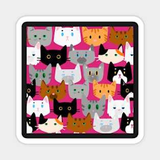 Cute Cats Pattern Calico,Tabby,Tuxedo,Ginger and Others Magnet