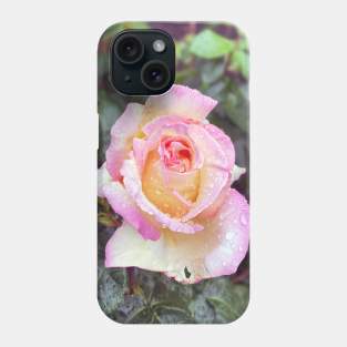 Pink Rose in Spring Rain Phone Case